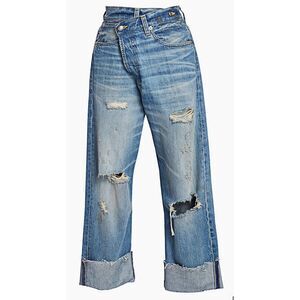 R13 Emory Distressed Crossover Jeans NWOT Size 26